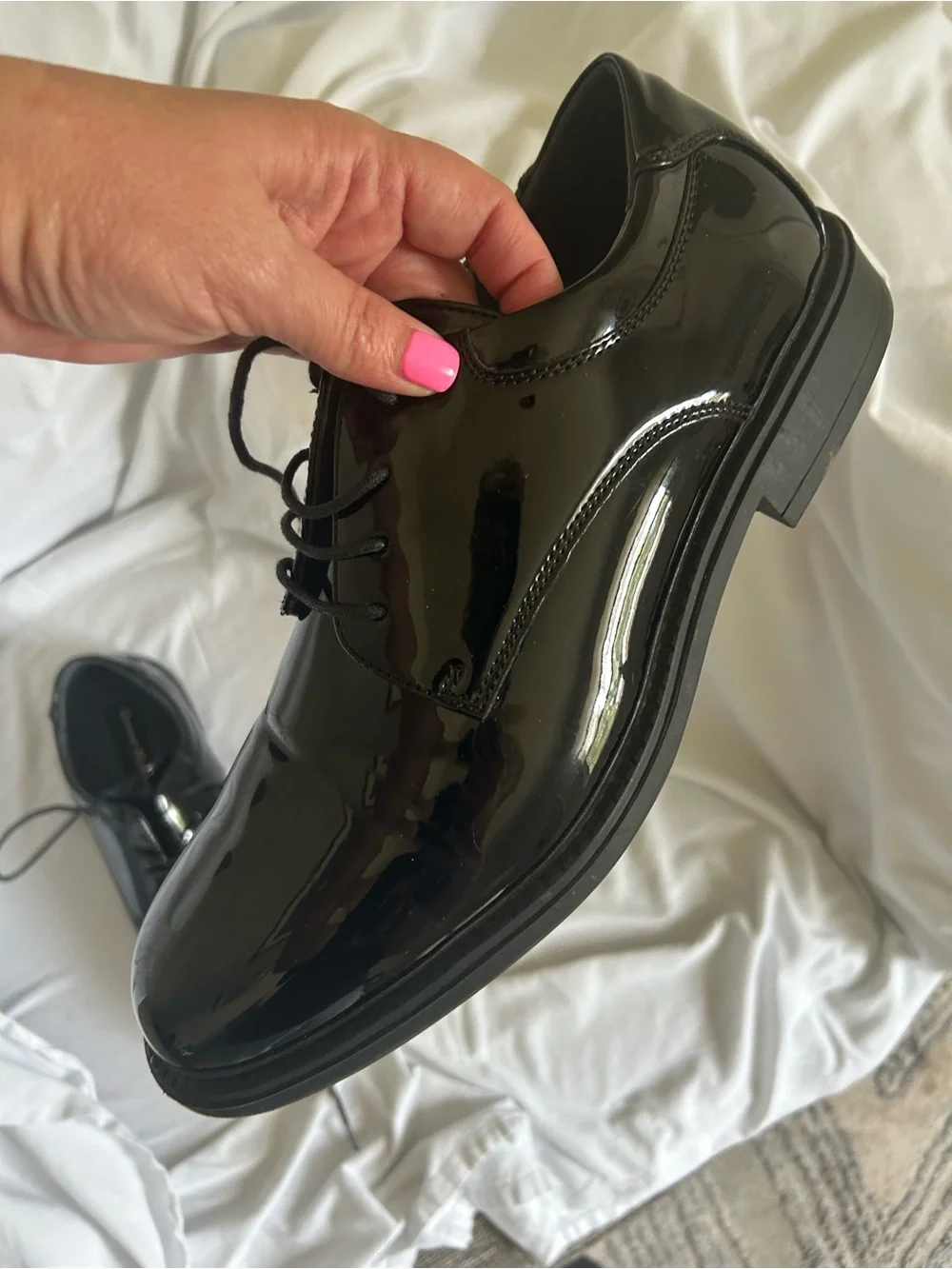 Men's Black Patent Lace-Up Dress Shoe